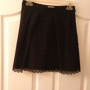Juicy Couture Black Lace Mini A-Line Skirt with Pleats